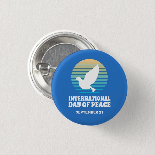 International Day of Peace | White Dove Button (Front & Back)