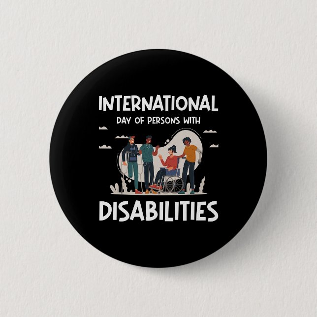 International Day Of Person With Disabilities  6 Cm Round Badge (Front)