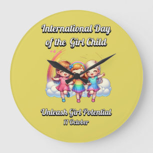 International Day of the Girl. Girl Potential. Large Clock