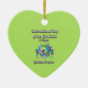 International Day of the Girl. Limitless Dreams.  Ceramic Tree Decoration