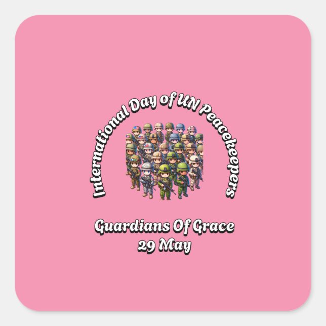 International Day of UN Peacekeepers: 29 May Square Sticker (Front)