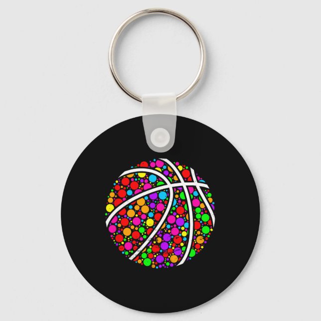 International Dot Day Fun Coloured Bysketbyll Polk Key Ring (Front)