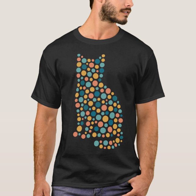 International Dot Day Men's Tshirts Cat Colourful  (Front)