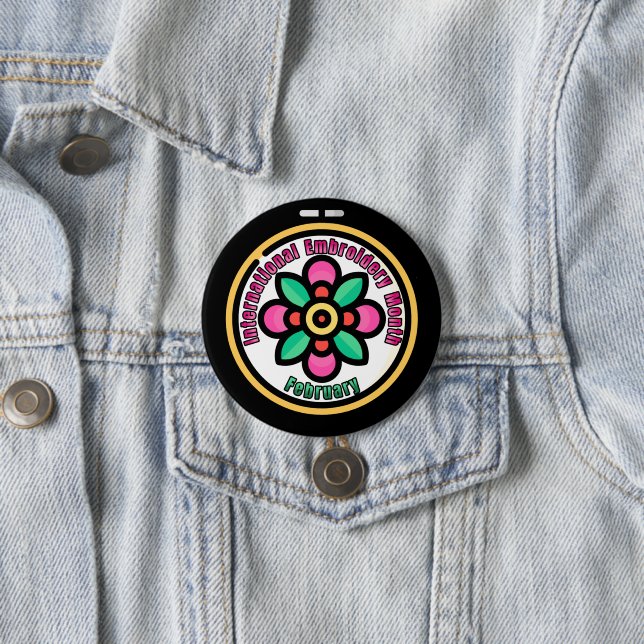 International Embroidery Month 7.5 Cm Round Badge (In Situ)