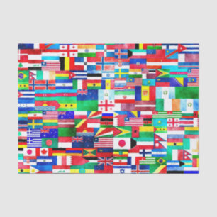 International Flag Collage Tissue Paper