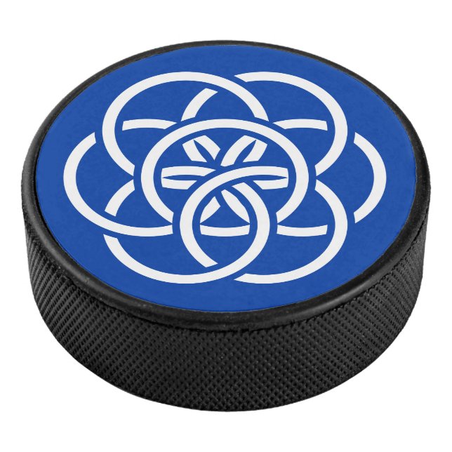 International Flag of Planet Earth Hockey Puck (3/4)