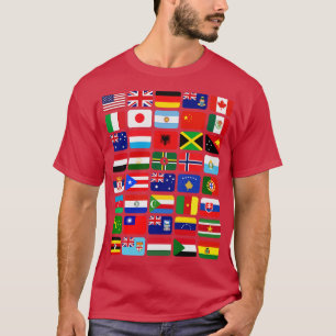 International Flags 40 World Countries Colourful I T-Shirt