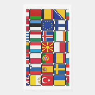International flags collection, napkin