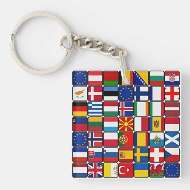 International flags collection, world flags key ring (Front)