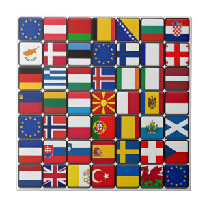 International flags collection, world flags tile