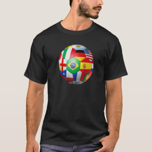 International Flags Soccer Ball World Football Pla T-Shirt