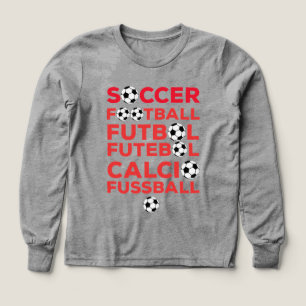 International Football Names Typography Red Sports