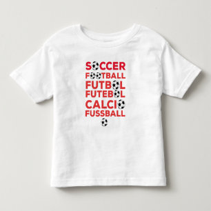 International Football Names Typography Red Sports Toddler T-Shirt