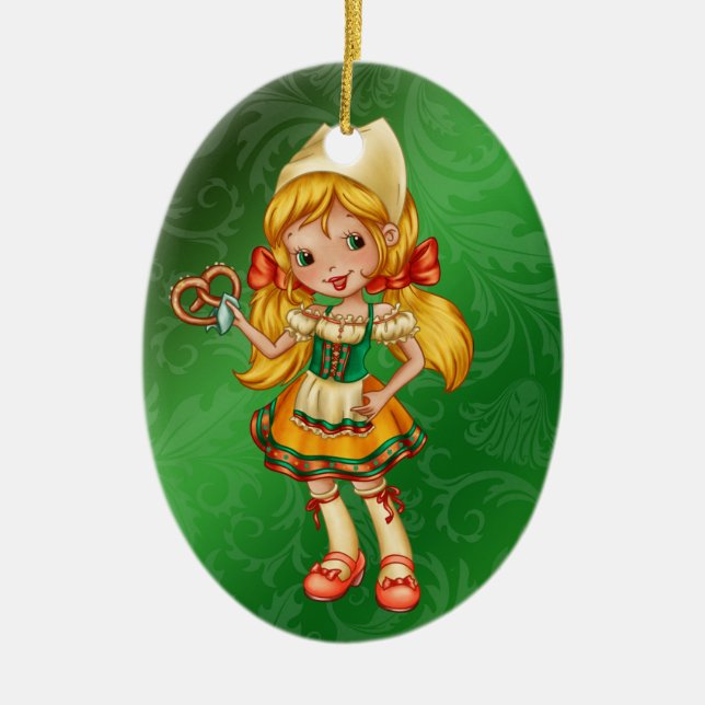 International - German Girl - SRF Ceramic Tree Decoration (Front)