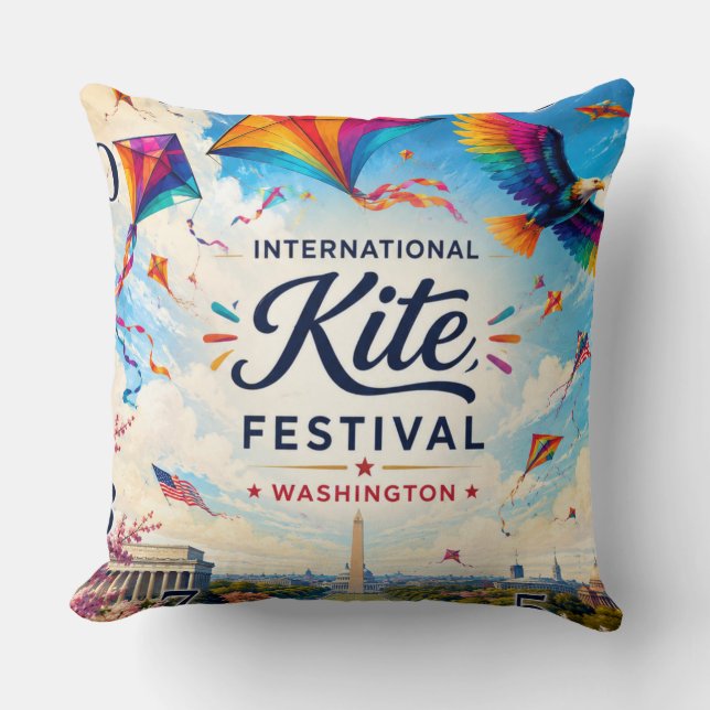 International Kite Festival Washington  Cushion (Front)