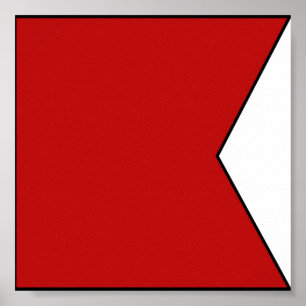 International maritime signal flag letter nautical poster