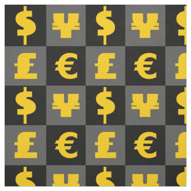 International money currencies signs pattern fabric (Swatch)