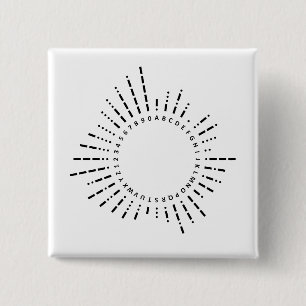 International Morse Code Alphabet 15 Cm Square Badge