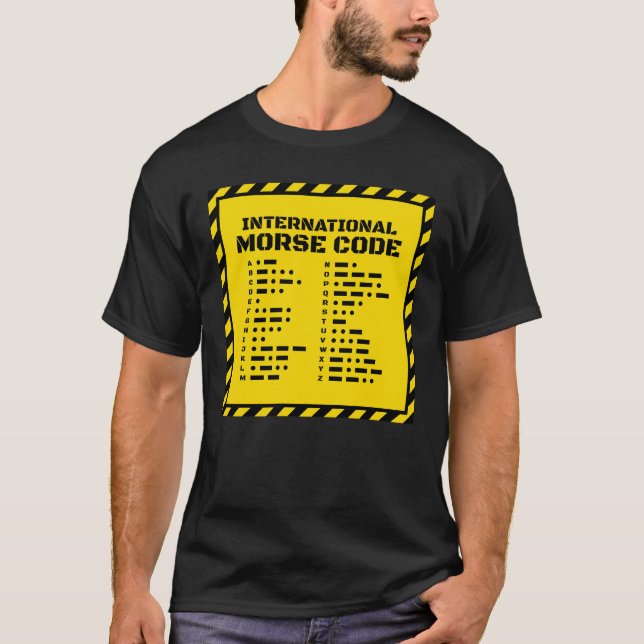 International Morse Code – STEM Yellow Design T-Shirt (Front)