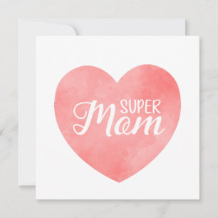 International mother's day, pink heart super mum
