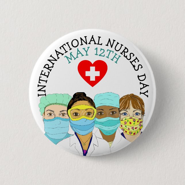 International Nurses Day May 12th Button (Front)