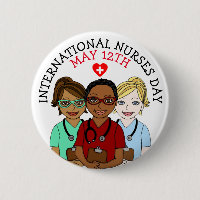 International Nurses Day May 12th Button