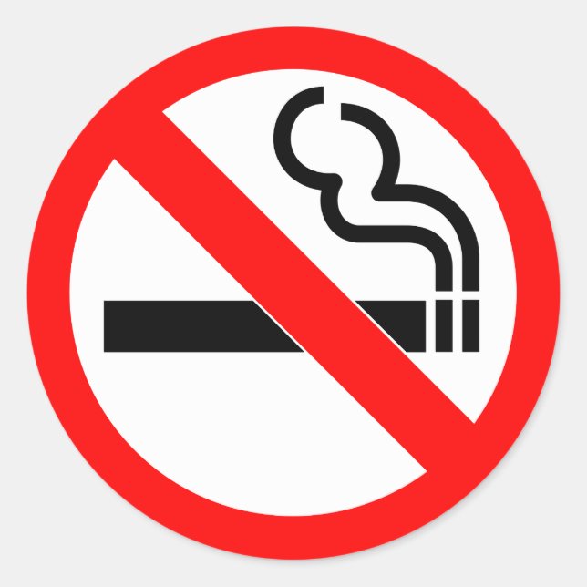 International official symbol no smoking sign classic round sticker (Front)