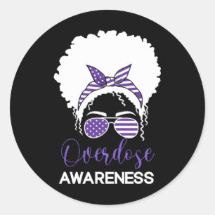 International Overdose Awareness Day 2022 Purple R Classic Round Sticker