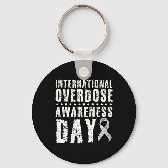 International Overdose Awareness Day I Wear Purple Key Ring (Front)
