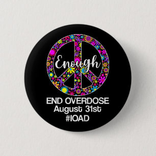International Overdose Awareness Day Purple Peace  6 Cm Round Badge