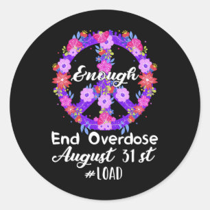 International Overdose Awareness Day Purple Peace  Classic Round Sticker