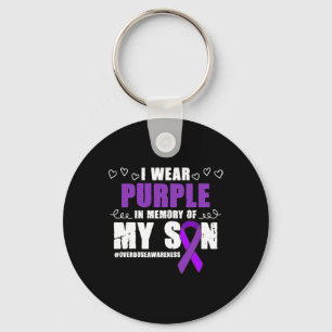 International Overdose Awareness Wear Purple Ribbo Key Ring