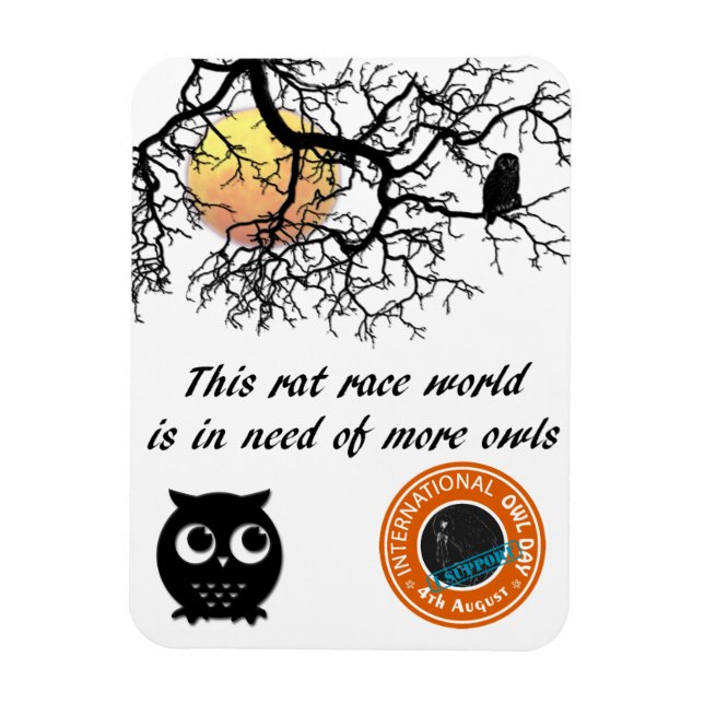 International Owl Day-4th August-Endangered Specie Magnet (Vertical)