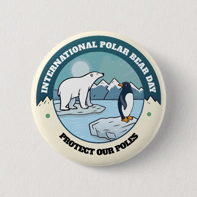 International Polar Day 6 Cm Round Badge (Front)