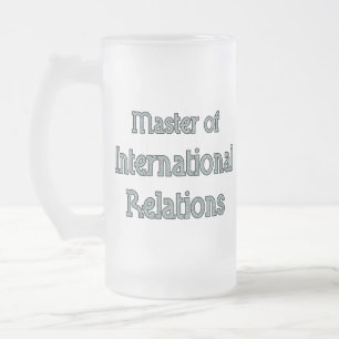 International Relations Frosted Glass Beer Mug
