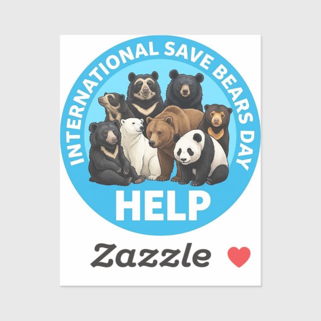 International save bears day stickers. (Sheet)