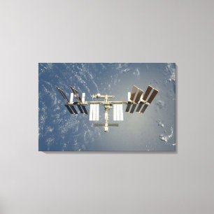 International Space Station backdropped Canvas Print