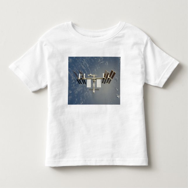 International Space Station backdropped Toddler T-Shirt (Front)