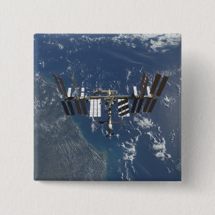 International Space Station in orbit 3 15 Cm Square Badge