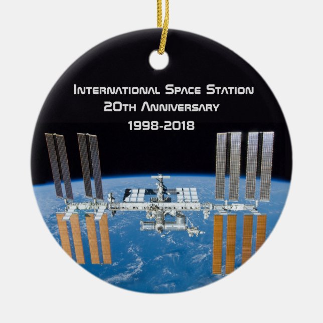 International Space Station ISS 20th Anniversary Ceramic Tree Decoration (Front)