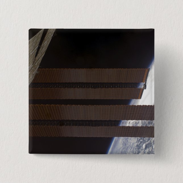 International Space Station's solar array panel 15 Cm Square Badge (Front)