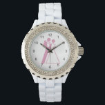International Symbol for Bride and Groom Watch<br><div class="desc">Our cute "international symbol" for bride and groom,  we have a cute line drawing of the happy couple dancing,  or perhaps in an embrace.  We offer this design in both pink and black. Play around and change the background colour for non-apparel items,  or add text if you wish.</div>