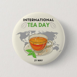 International Tea Day 6 Cm Round Badge