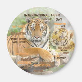 International Tiger Day, July 29, Typography Art Magnet