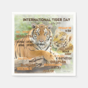 International Tiger Day, July 29, Typography Art Napkin