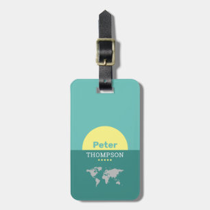 international travel luggage tag with name