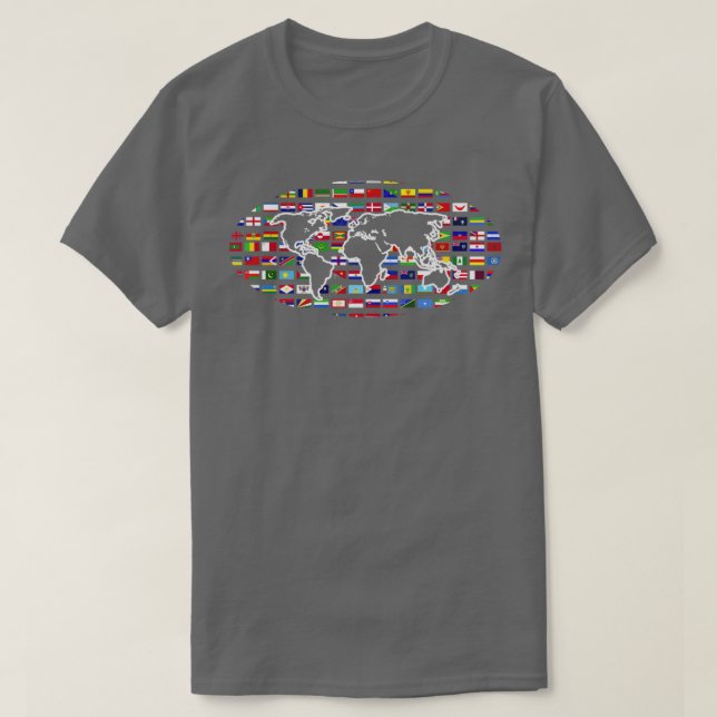 International Travelling World Traveller World Fla T-Shirt (Design Front)
