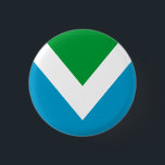 International vegan flag 3 cm round badge<br><div class="desc">A powerful and memorable flag for the Vegam Movement designed by Gad Hakimi and fellow activists, who are members of the Vegan Flag Facebook group. Hakimi claims the colours represent the values of the vegan community: White: light, goodness, success, and beginning. Green: land, life, nature, energy, harmony. Blue: sky, sea,...</div>