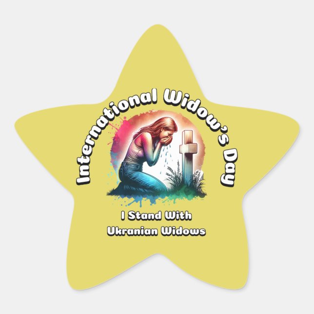 International Widow's Day. June 23 Star Sticker (Front)