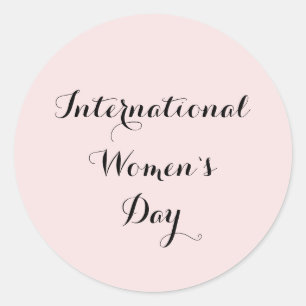 International Women`s Day Blush Pink Classic Round Sticker
